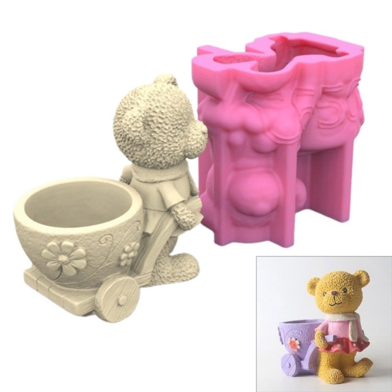 Flower Girl Basket - Lovely Bear Gypsum Silicone Mold DIY