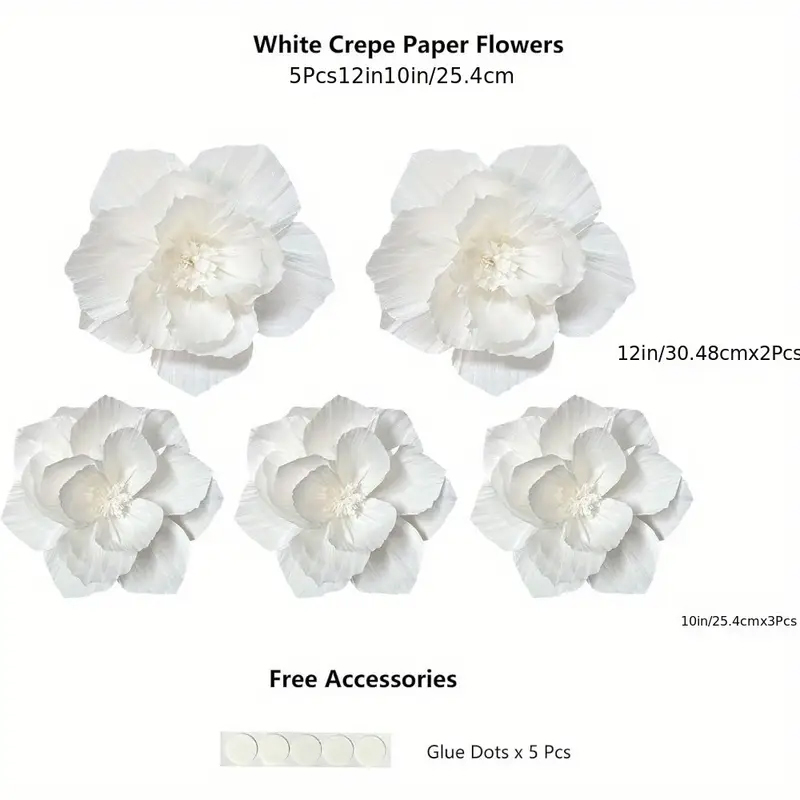 5 Packs of White Paper Flowers - Wedding Power Supply review and price