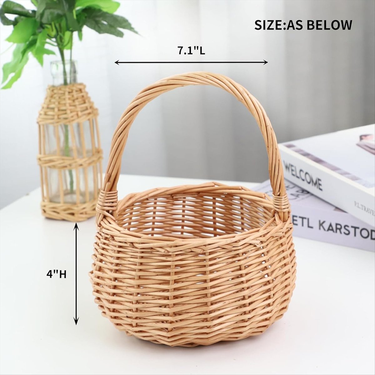 Wicker Picnic Basket with Hand - Flower Girl Basket review and price