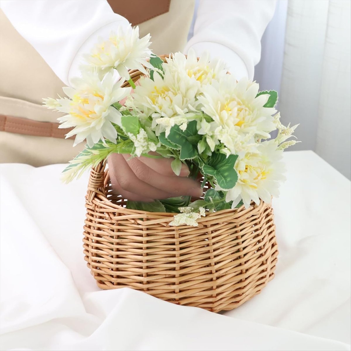 Wicker Picnic Basket with Hand - Flower Girl Basket review and price