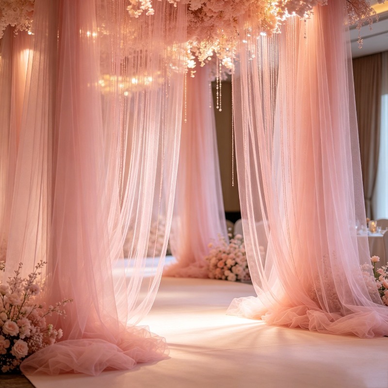 Light Pink Sheer Tulle Ceiling - Wedding Balloon Arch review and price