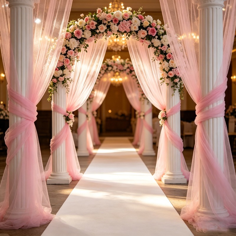 Light Pink Sheer Tulle Ceiling - Wedding Balloon Arch review and price