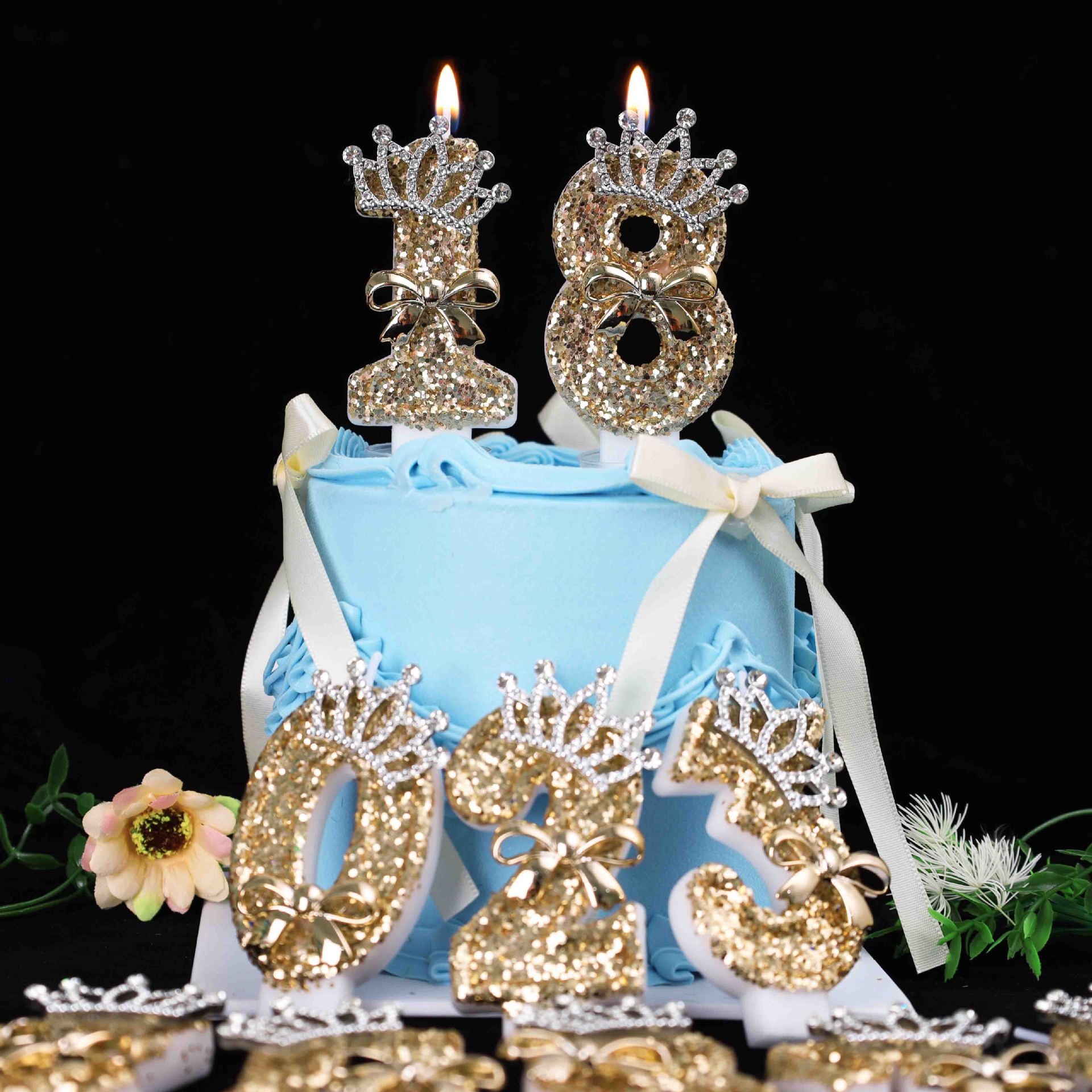 0-9 Gold Glitter Crown Number  - Unity Candle Set review and price