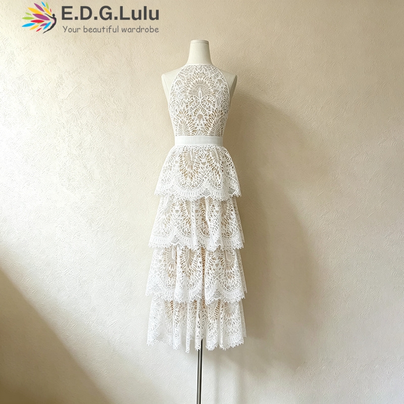 EDGLuLu O Neck Sleeveless Whit - Wedding Lulu review and price