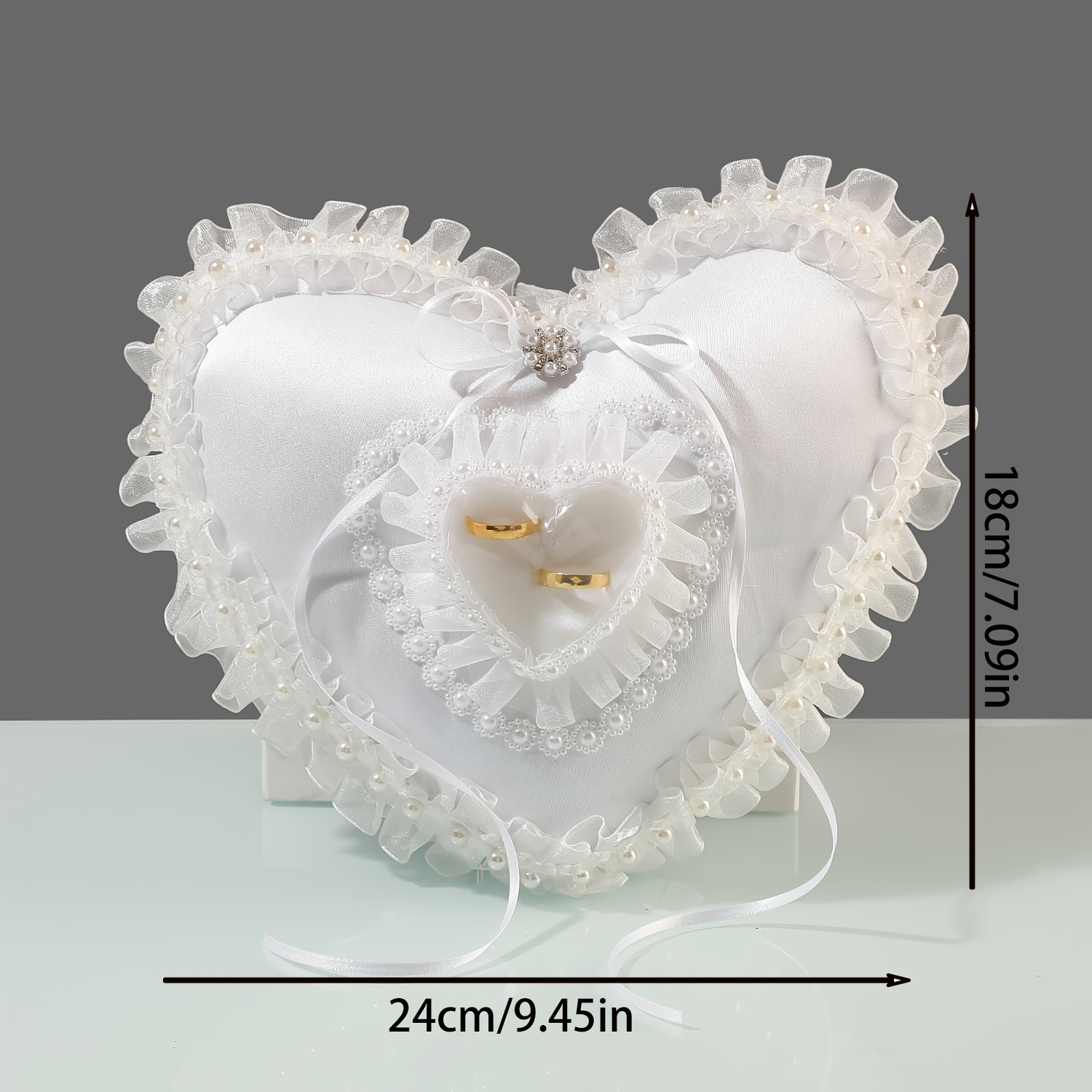 White Heart Shaped Wedding Rin - Wedding Ceremony Supply review and price
