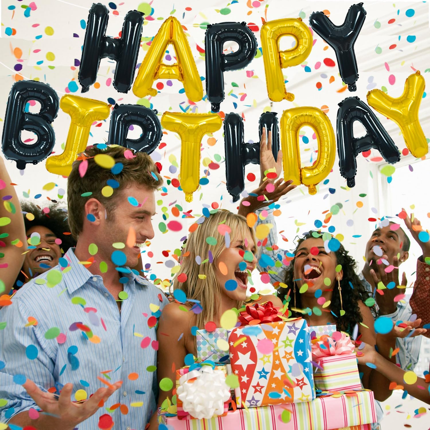 Black Gold Happy Birthday Deco - Wedding Balloon Arch review and price