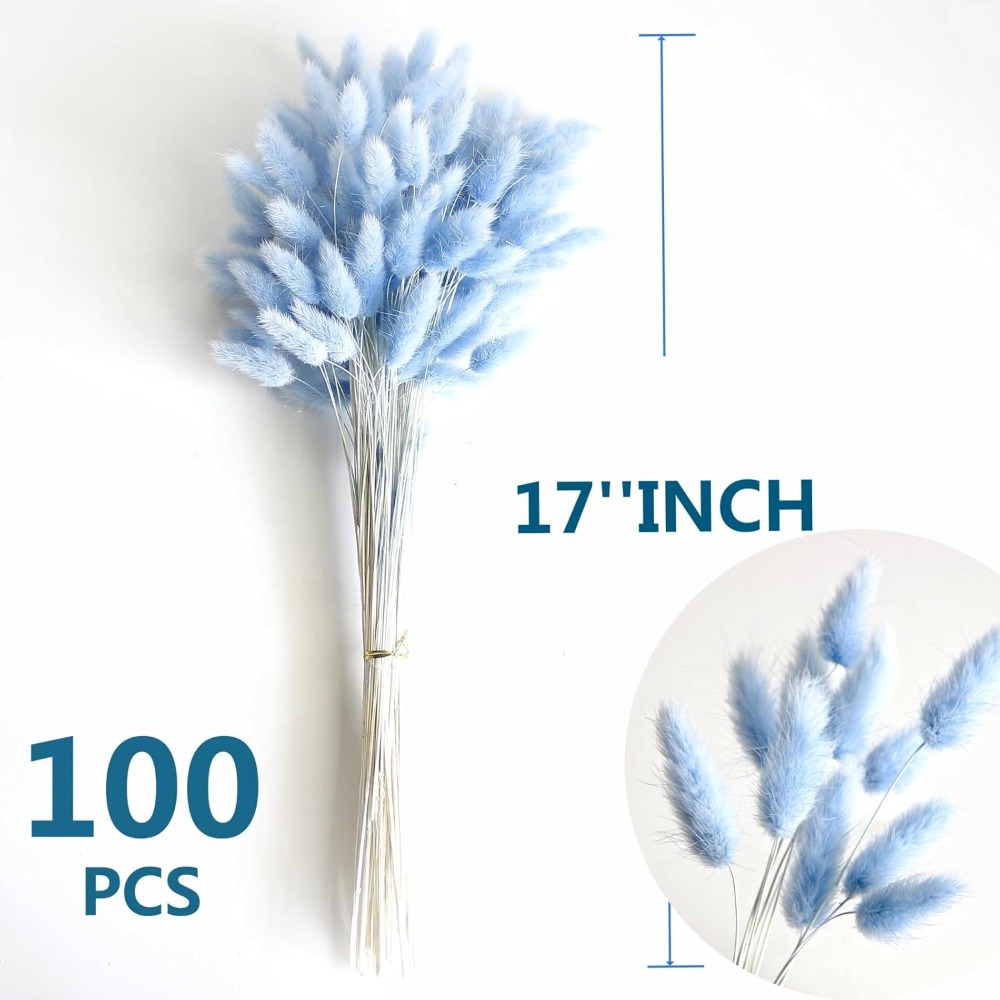 100PCS Blue Hare's-tail Grass  - Flower Girl Basket review and price