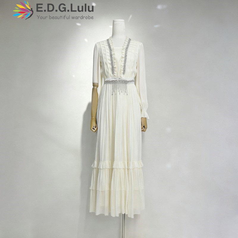 EDGLuLu Elegant White Chiffon  - Wedding Lulu review and price